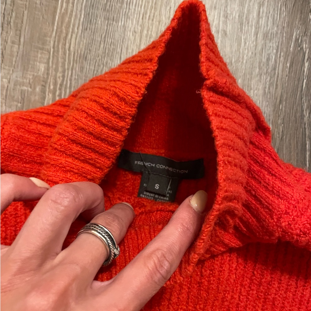 French Connection Bright Red Turtleneck Sweater - Picture 2 of 5